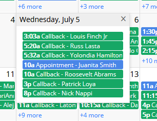 Engage Calendar - Day Preview