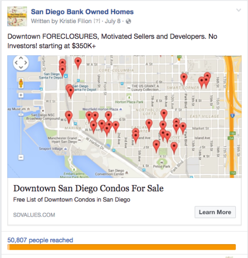 Facebook Ad For Downtown Condo Home Buyers - SuccessWebsite