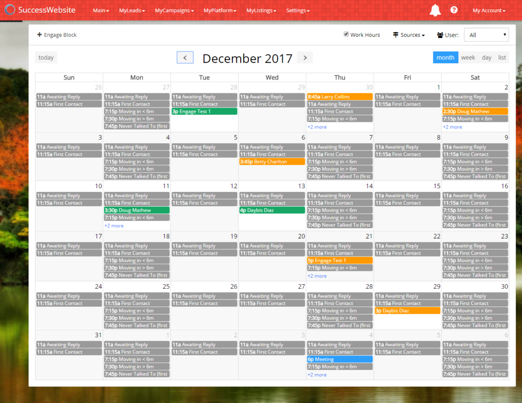 SuccessEngage - Calendar Blocks Example