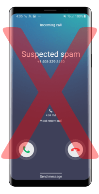 Avoid the "Suspected Spam" call